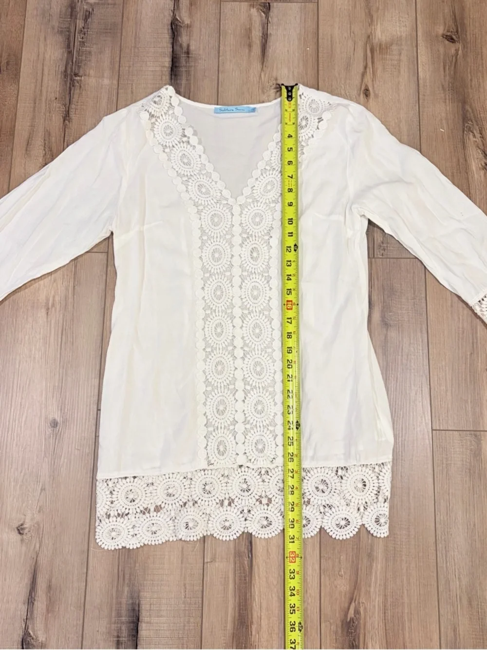 Solitaire Swim Cover Up Boho Chic Coastal Lace L White Resort Coquette Romantic - Picture 7 of 10